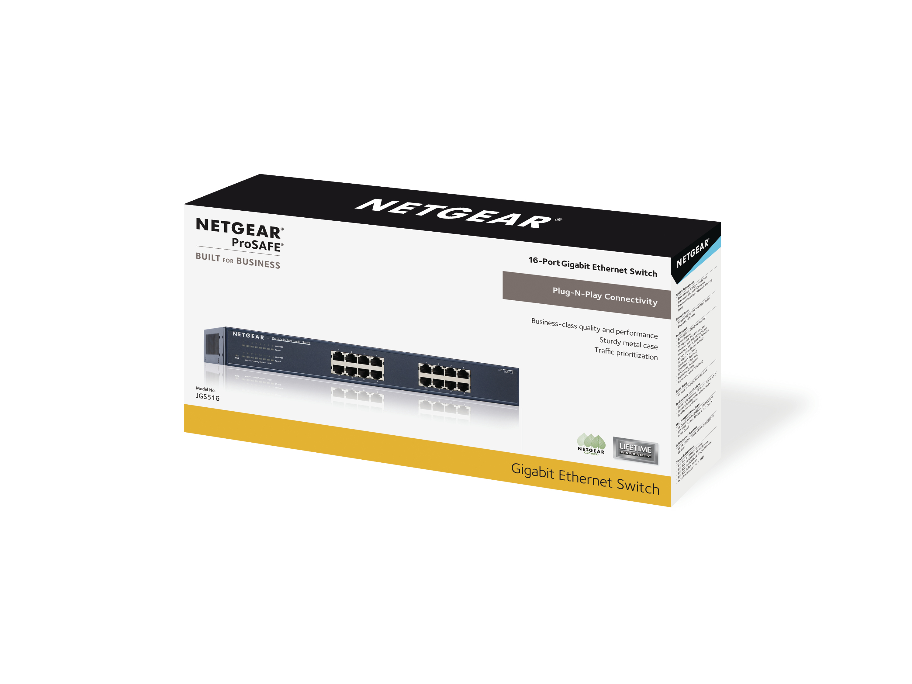 Netgear JGS516-200EUS 16 Port Gigabit unmanaged Switch Desktop