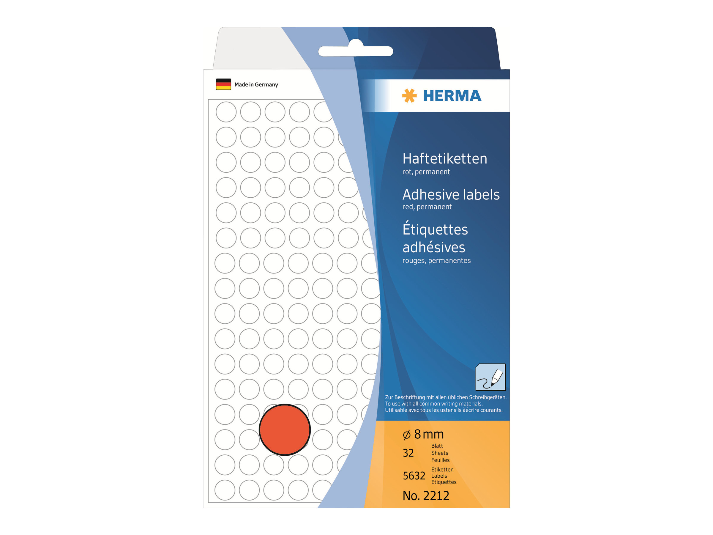 HERMA Klebepunkte 2212 rot Ã 8,0 mm, 5.632 St.