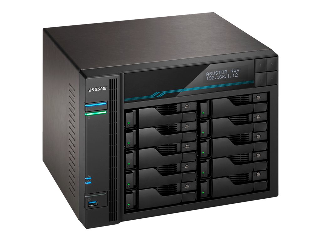 ASUSTOR NAS 10BAY LOCKERSTOR 10 PRO XEON E2224 4C 34GHZ8GB25GBEUSB 5Y WTY