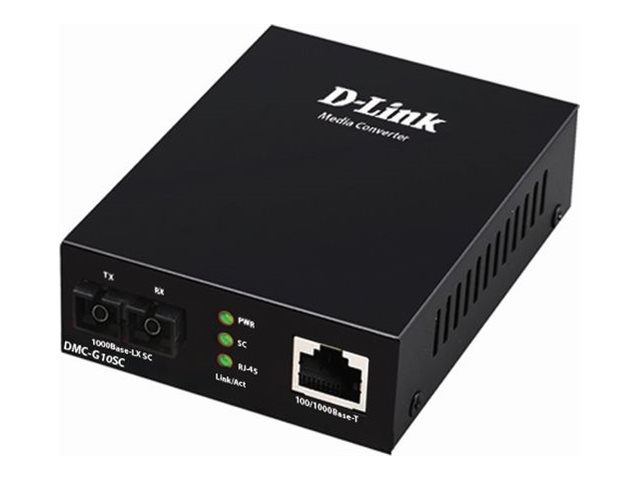 D-LINK DMC-G10SC/E Gigabit Ethernet Konverter 1000Mbit/s TP (RJ-45) zu 1000Mbit/s LX (SC-Duplex) (10 km)