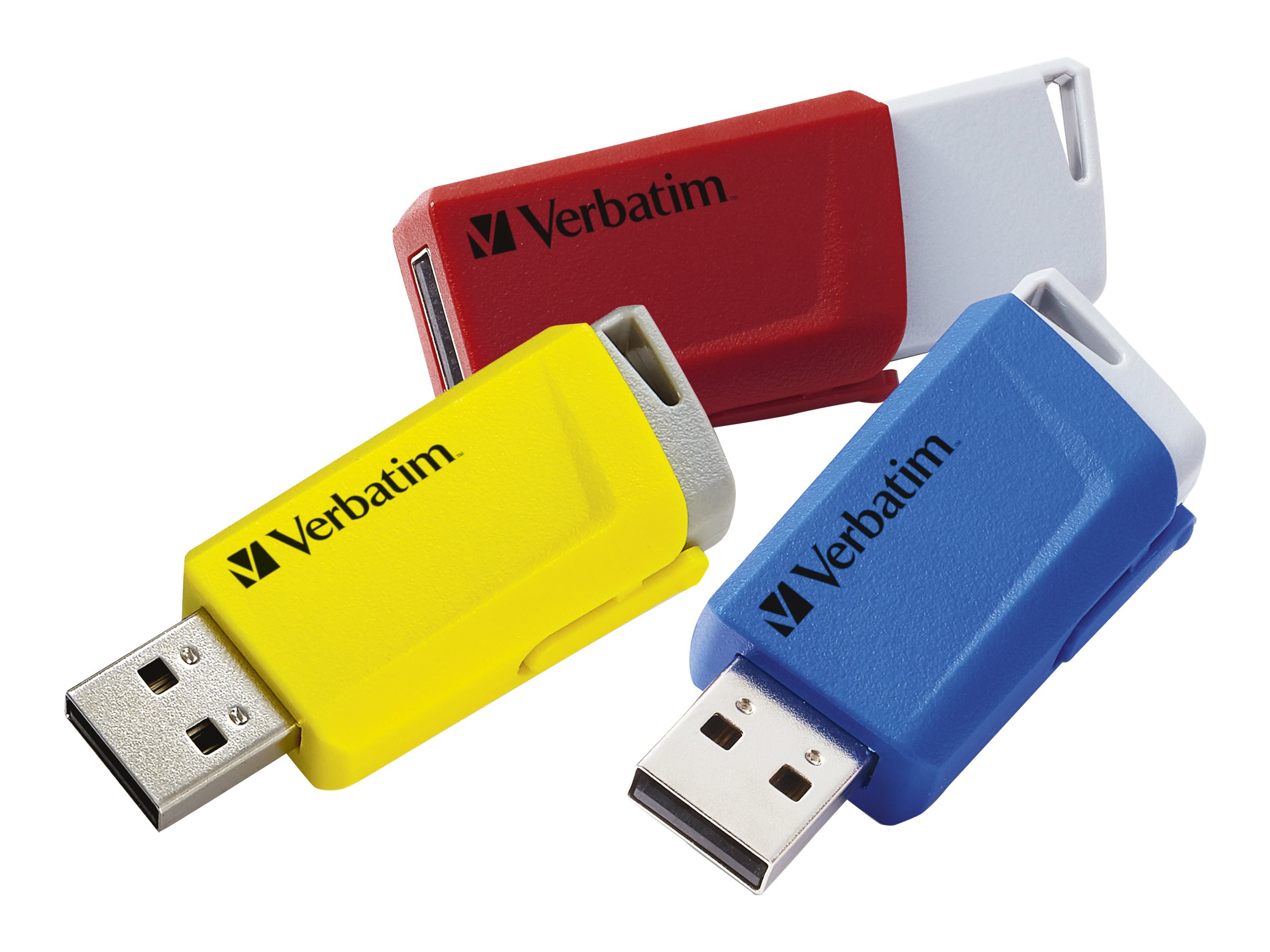 verbatim USB-Sticks Store Â´nÂ´ Click rot, gelb, blau 16 GB