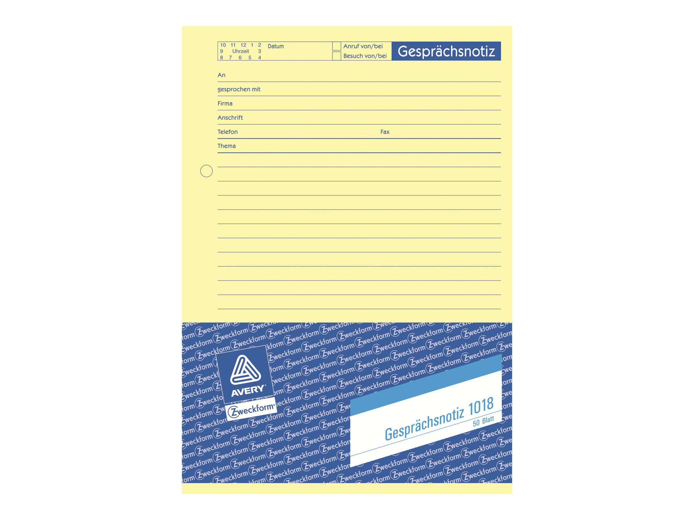 AVERY Zweckform Gespraechsnotiz Formularbuch 1018 AVERY Zweckform Gespraechsnotiz Formularbuch 1018
