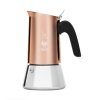 Bialetti Venus kupfer, Edelstahl Espressokocher für 4 Tassen Eleganz und Leistung in neuer Form verspricht die überarbeitete und für Induktionskochfelder geeignete Venus aus hochwertigem 18/10 Edelstahl mit ergonomischem und rutschfestem Griff.