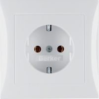 Berker Steckdose SCHUKO 47428989 polarweiss glänzend Berker Steckdose SCHUKO 47428989 polarweiss glänzend