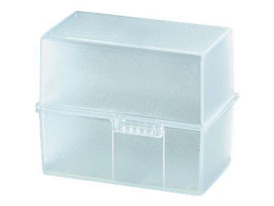 HAN A7 Karteikasten DIN A7 fuer 300 Karteikarten transparent mit Deckel
