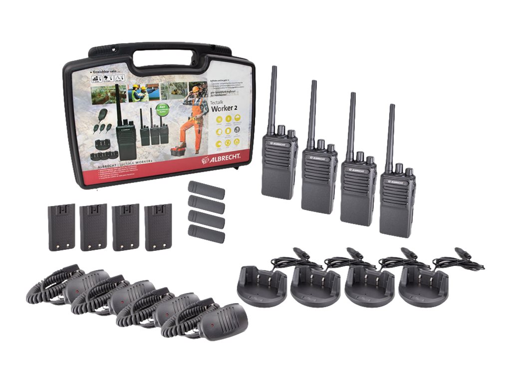 Albrecht 4er Kofferset Tectalk Worker 3, PMR446 Albrecht 4er Kofferset Tectalk Worker 3, PMR446