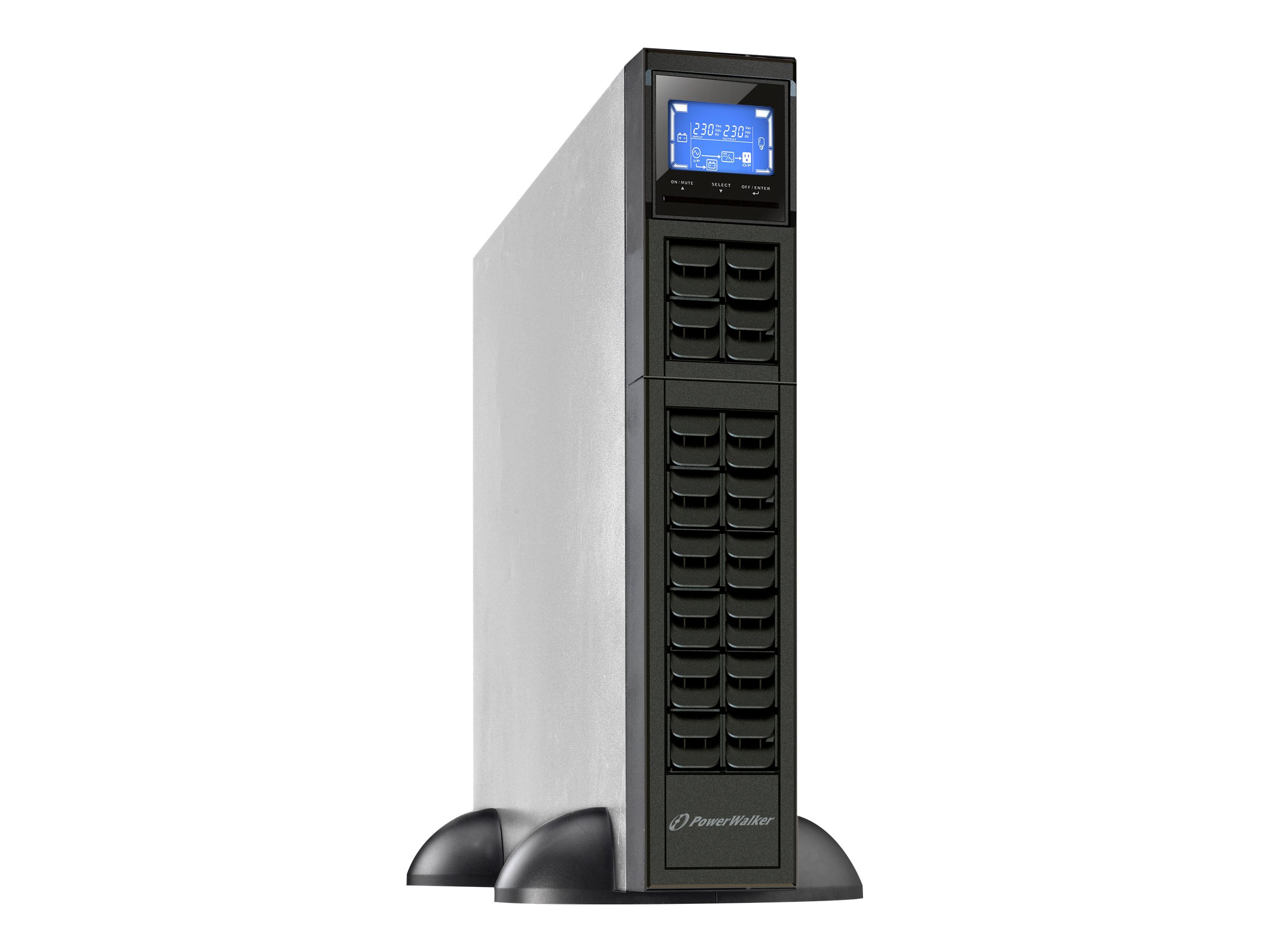 POWERWALKER VFI 1000 CRM LCD 1000VA / 800W Online USV Tower/Rack Doppelwandler SNMP Slot 31cm Bautiefe