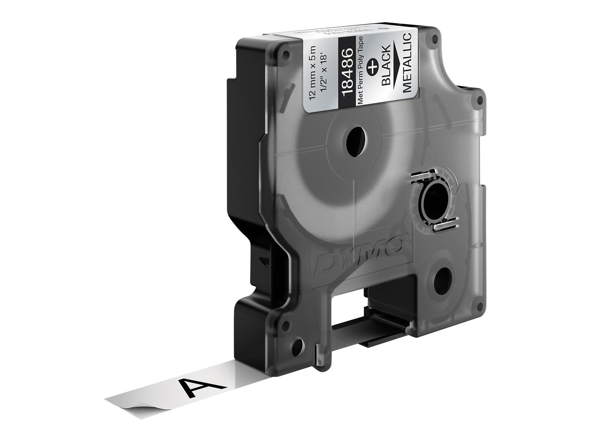 18486 DYMO ID1 12mm SCHWARZ-METALLIC
