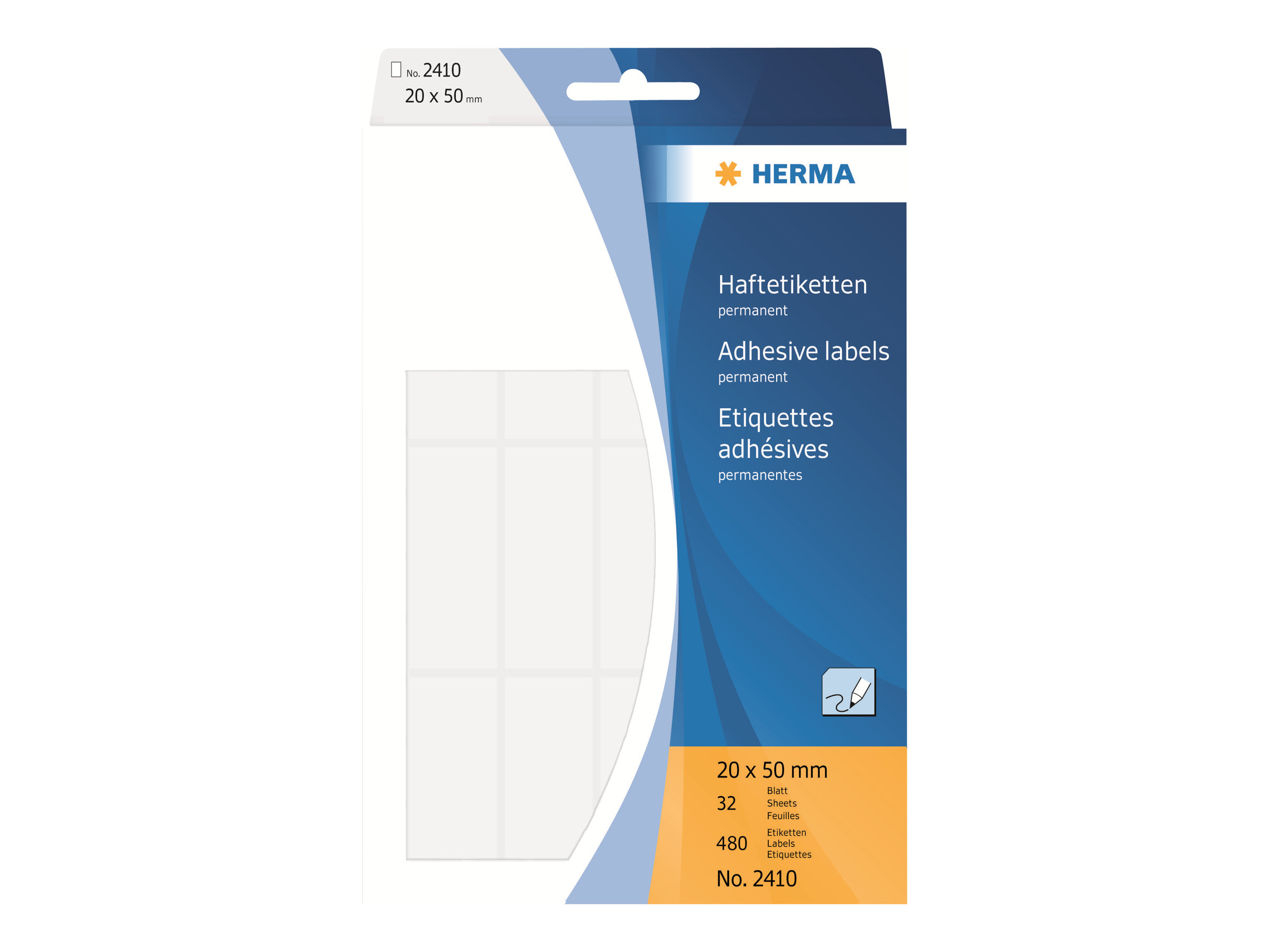 480 HERMA Etiketten 2410 weiss 50,0 x 20,0 mm