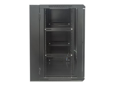 INTELLINET 48,3cm Wandverteiler 15HE 550mm tief mit Schwenkrahmen 19 Zoll HxBxT 770x600x550mm vollstaendig montiert schwarz