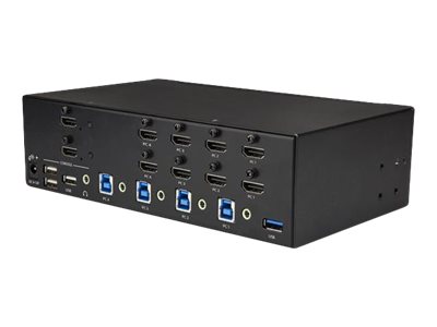 StarTech.com KVM Switch HDMI 4 Port - 4K 30 Hz - KVM Extender für HDMI - KVM HDMI Umschalter - KVM-/Audio-/USB-Switch - 4 Anschlüsse - an Rack montierbar