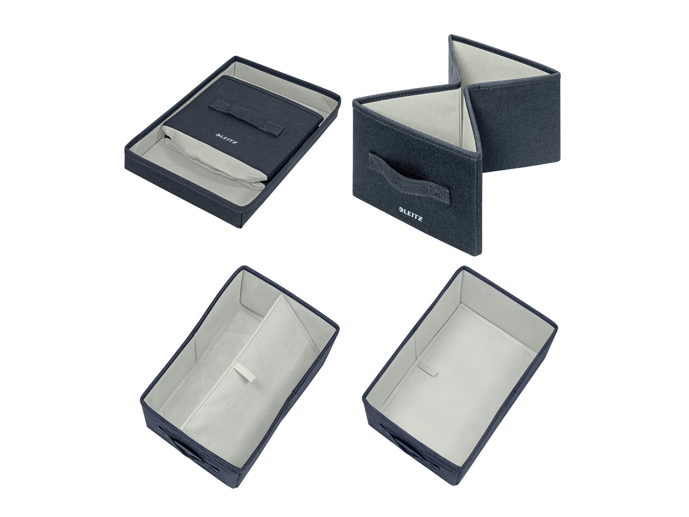 2 LEITZ Aufbewahrungsboxen grau 19,0 x 28,5 x 16,0 cm 2 LEITZ Aufbewahrungsboxen grau 19,0 x 28,5 x 16,0 cm