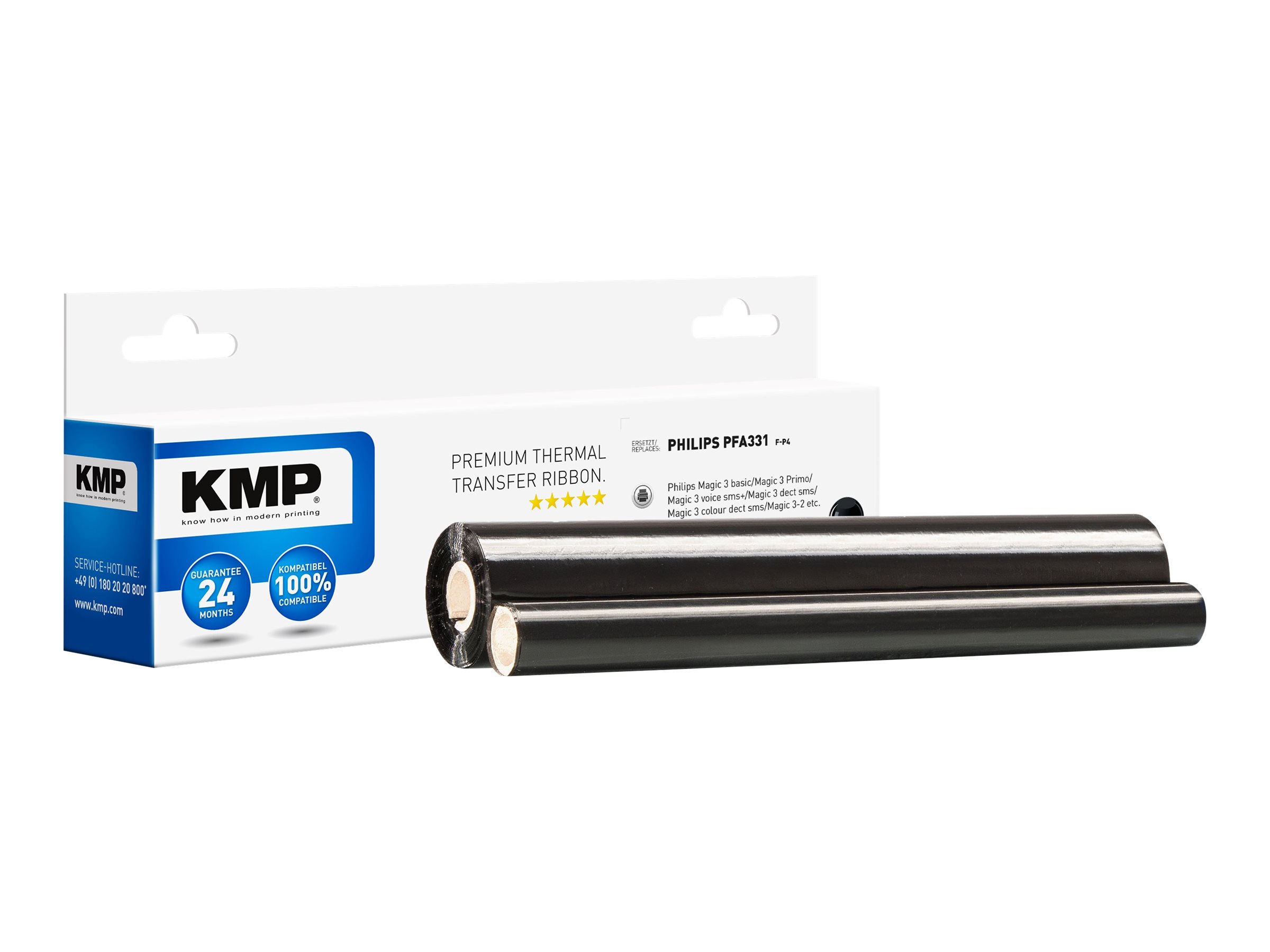 KMP F-P4 schwarz Thermo-Druckfolie kompatibel zu PHILIPS PFA-331, 1 Rolle KMP F-P4 schwarz Thermo-Druckfolie kompatibel zu PHILIPS PFA-331, 1 Rolle