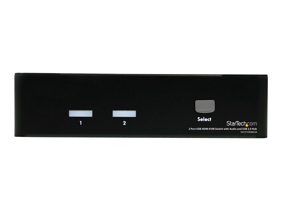 StarTech.com 2 Port USB HDMI KVM Switch / Umschalter mit Audio und USB 2.0 Hub - KVM-/Audio-/USB-Switch - 2 Anschlüsse