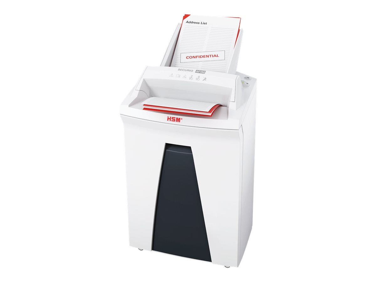 HSM SECURIO AF150 Aktenvernichter mit Partikelschnitt P-4, 4,5 x 30 mm, bis 150 Blatt, weiss