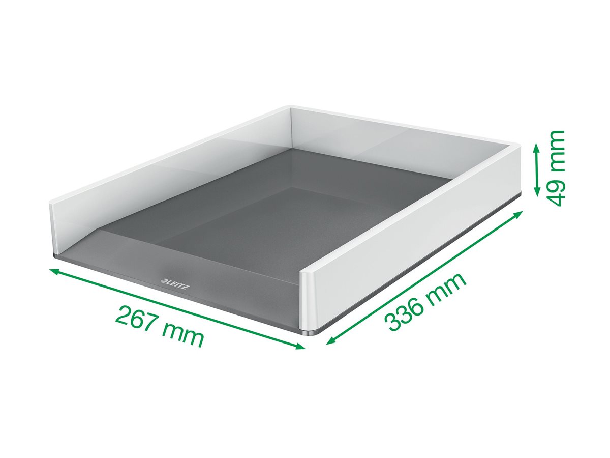 LEITZ Briefablage WOW Duo Colour perlweiss/grau