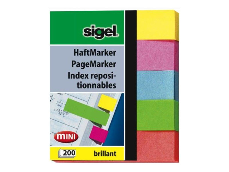 SIGEL brillant Haftmarker farbsortiert 5x 40 Streifen SIGEL brillant Haftmarker farbsortiert 5x 40 Streifen