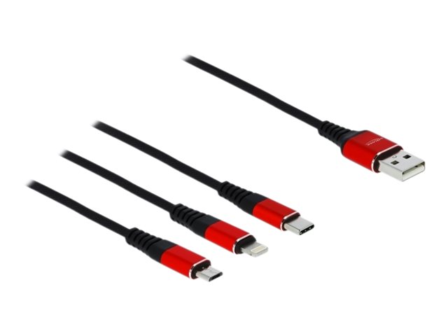 Delock USB Ladekabel 3 in 1 fuer Lightning / Micro USB / USB Type-C 1 m Delock USB Ladekabel 3 in 1 fuer Lightning / Micro USB / USB Type-C 1 m