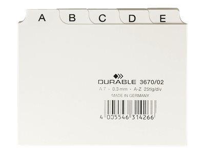 DURABLE Karteikartenregister A-Z weiss