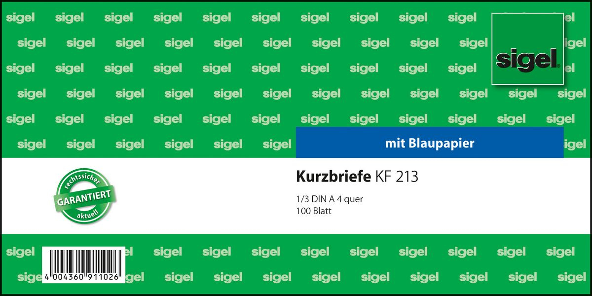 SIGEL Kurzbrief Formularbuch KF213