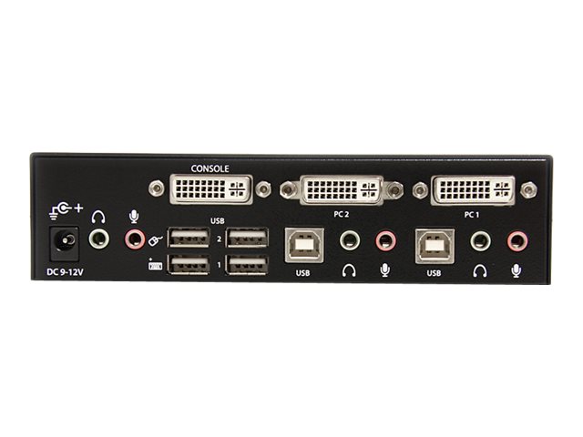 STARTECH.COM 2 Port DVI USB KVM Switch mit Audio und USB 2.0 Hub - 2-fach Dual DVI-I USB Umschalter