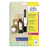 AVERY Zweckform Hängeetiketten weiß 60,0 x 60,0 mm blanko, kreisförmig, 120 St