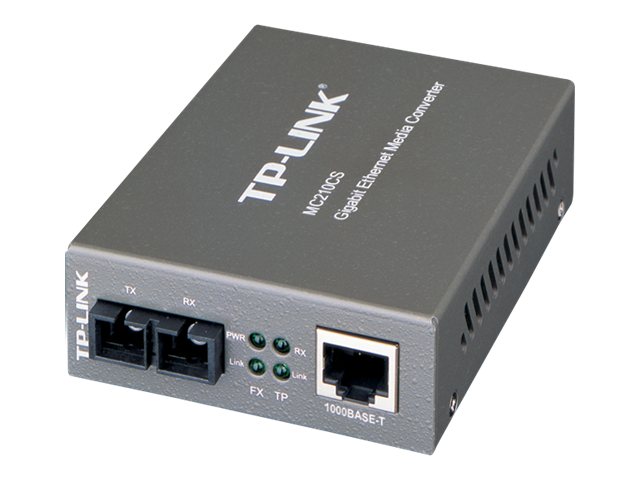TP-LINK MC210CS Medienkonverter RJ45 to 1000 Mbps Single-Mode SC Fiber 1× Gigabit SC Port 1× Gigabit RJ45 Port (Auto MDI TP-LINK MC210CS Medienkonverter RJ45 to 1000 Mbps Single-Mode SC Fiber 1× Gigabit SC Port 1× Gigabit RJ45 Port (Auto MDI