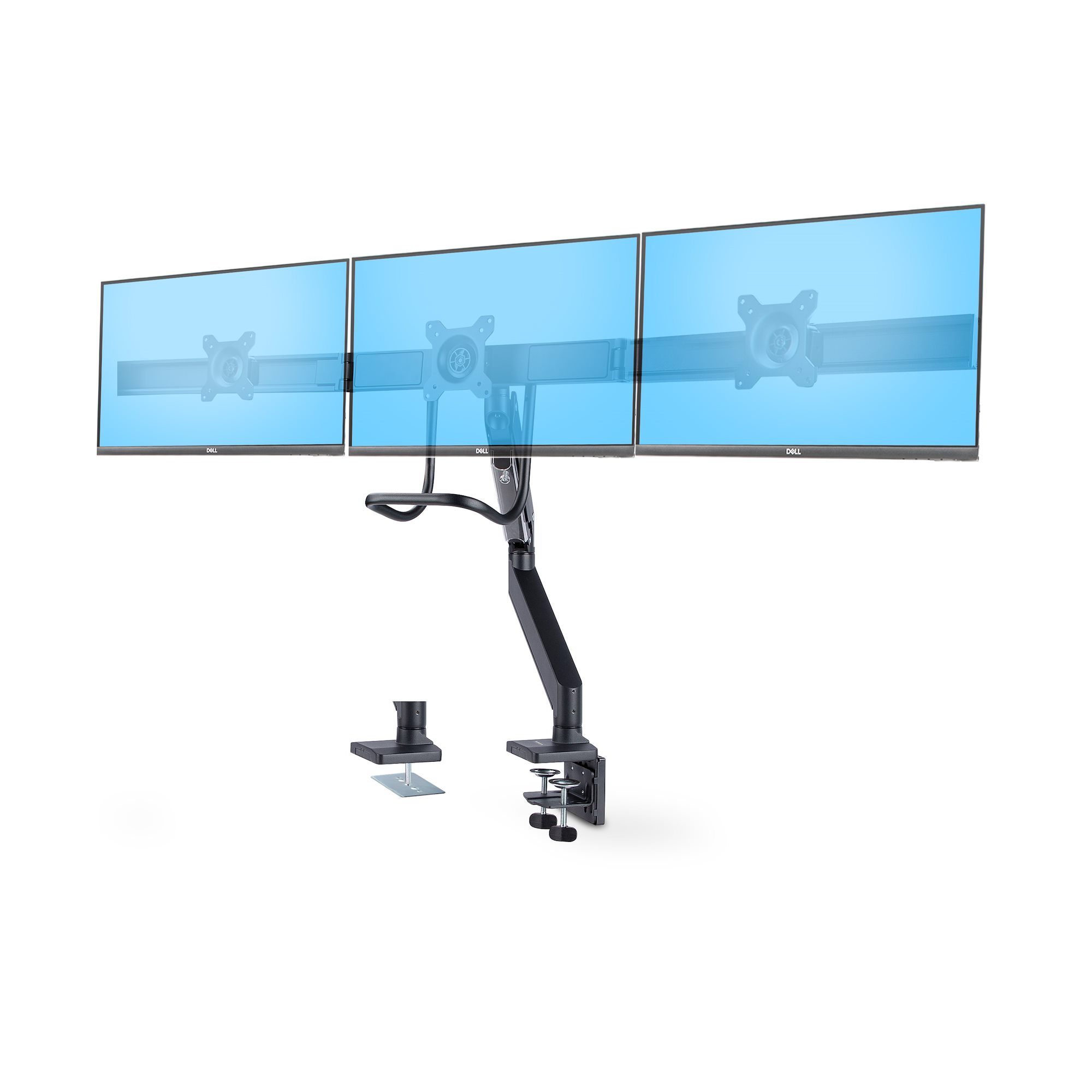 STARTECH.COM Monitortischhalterung fur 3monitore 68,58cm 27Zoll VESA 75/100 monitorhalterung Höhenanpassbare Bildschirmhalterung