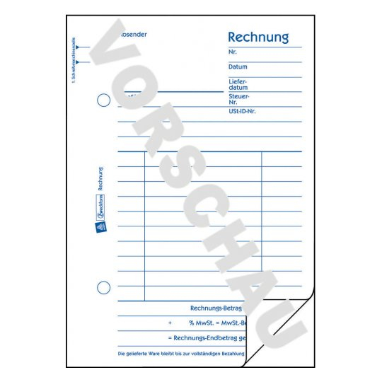 Avery Zweckform Rechnungsformular 706 50 Blatt
