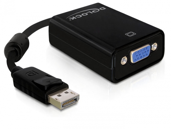 Delock Adapter Displayport 12 Stecker VGA Buchse schwarz