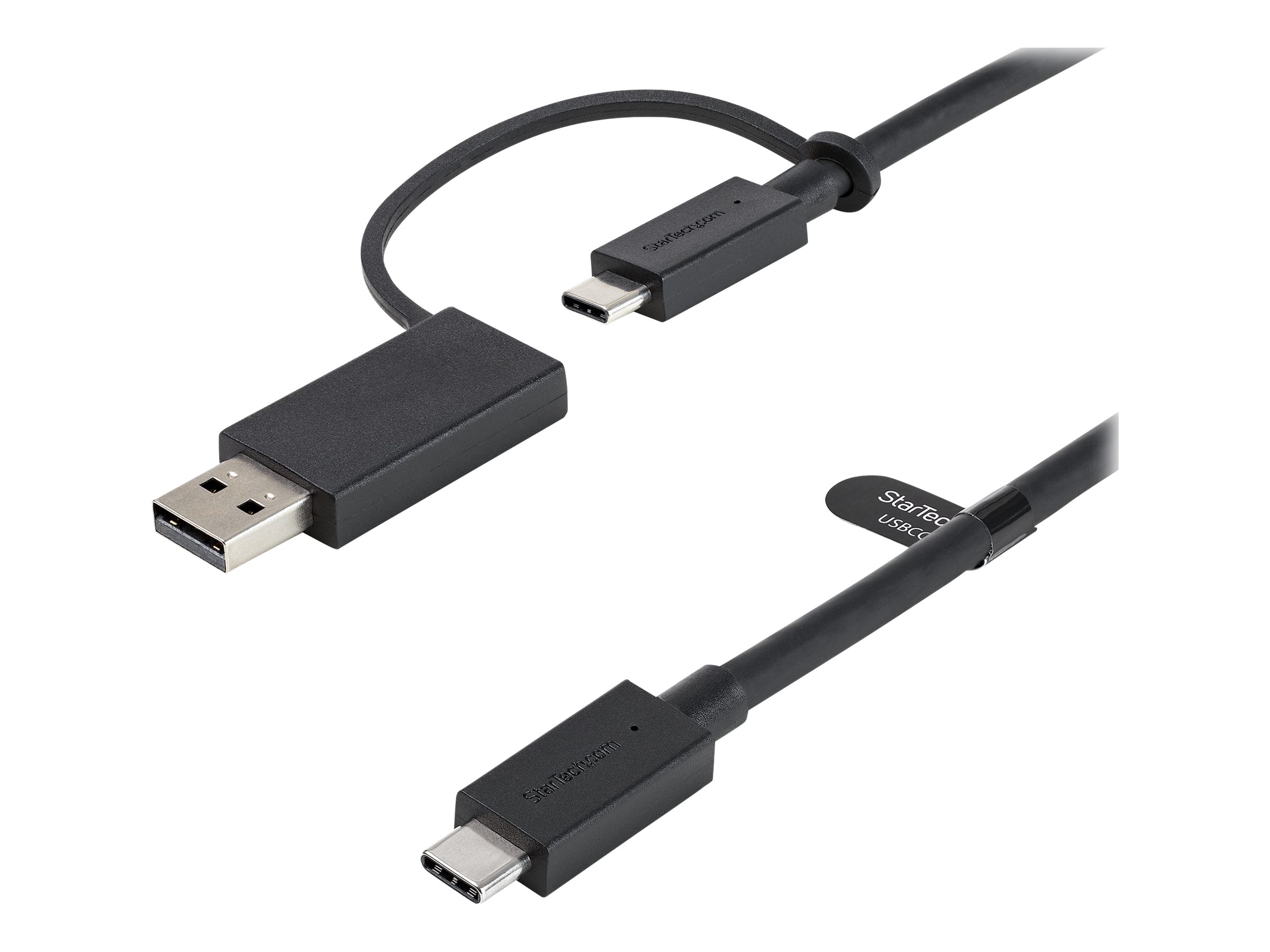 StarTech.com 1m USB-C Kabel mit USB-A Adapter Dongle - Hybrid 2-in-1 USB-C Kabel mit USB-A - USB-C auf USB-C (10Gbit/s - 100W PD), USB-A auf USB-C (5 Gbit/s) (USBCCADP) - USB Typ-C-Kabel - 24 pin USB-C zu 24 pin USB-C - 1 m