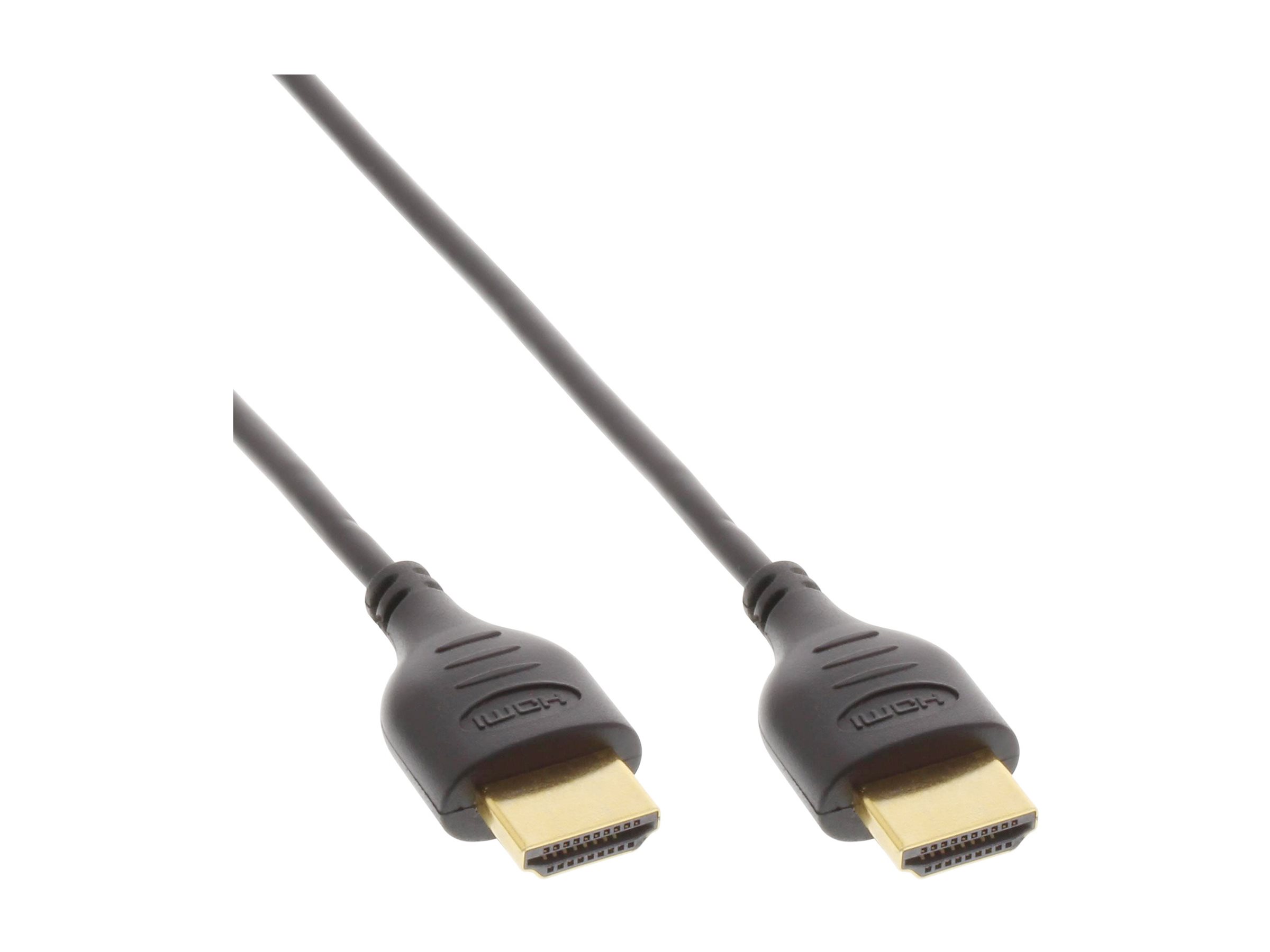 INLINE HDMI HighSpeed Superslim Kabel mit Ethernet St/St vergoldete Kontakte schwarz 1,8m