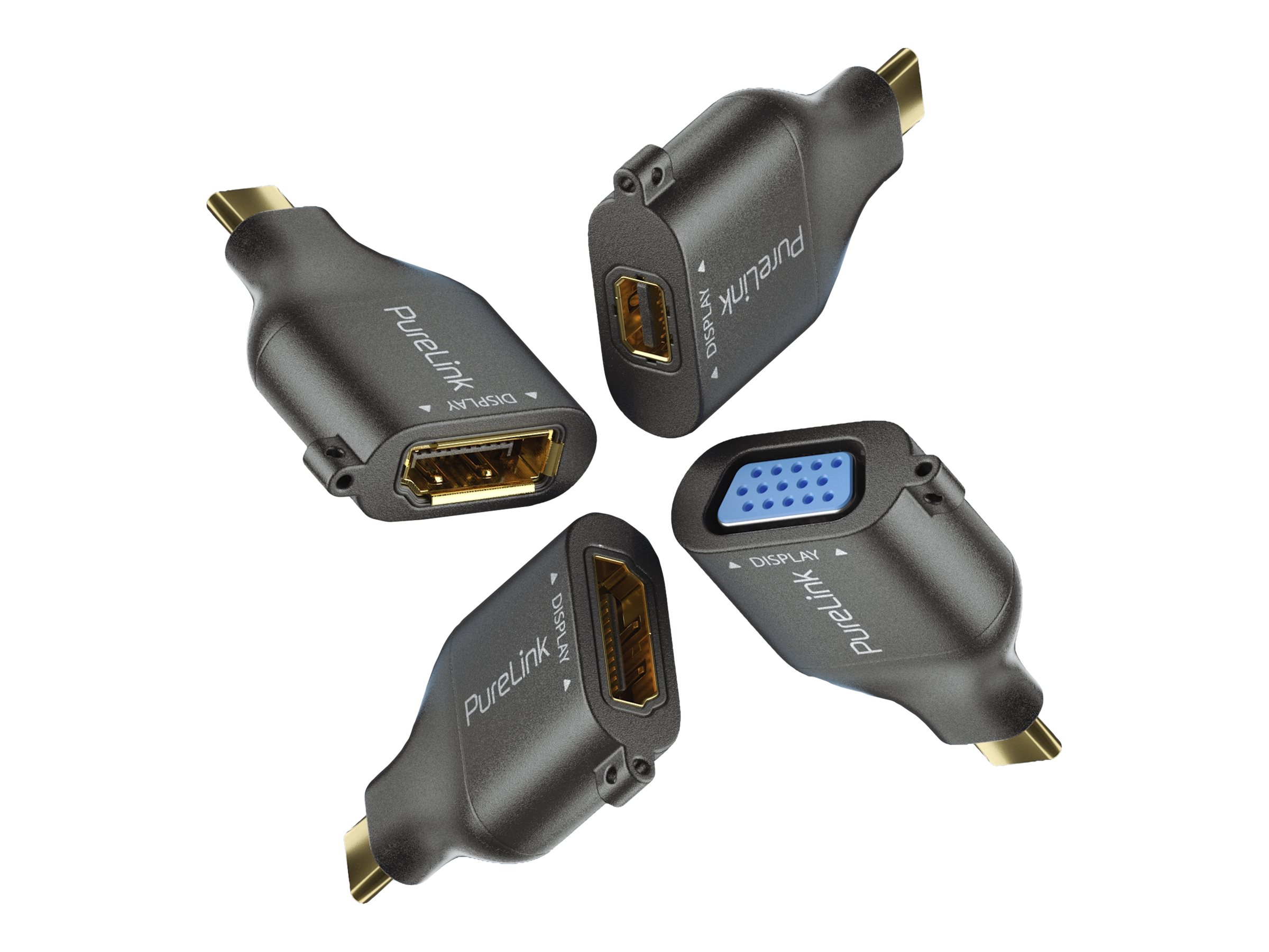 PureLink apter Ring Klein - 4x USB-C - USB-C > VGA/HDMI/miniDP/DP, schwarz