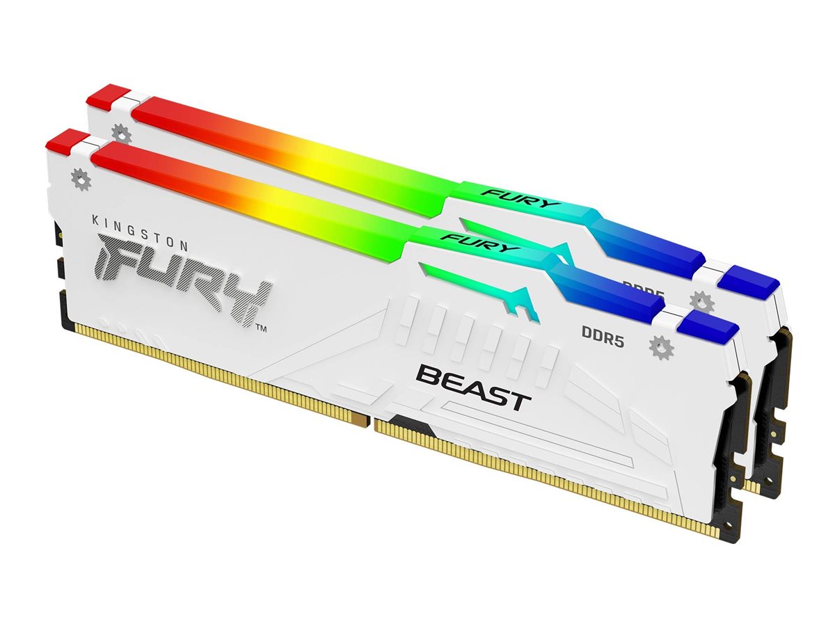 KINGSTON 32GB 6000MT/s DDR5 CL30 DIMM Kit of 2 FURY Beast White RGB EXPO KINGSTON 32GB 6000MT/s DDR5 CL30 DIMM Kit of 2 FURY Beast White RGB EXPO