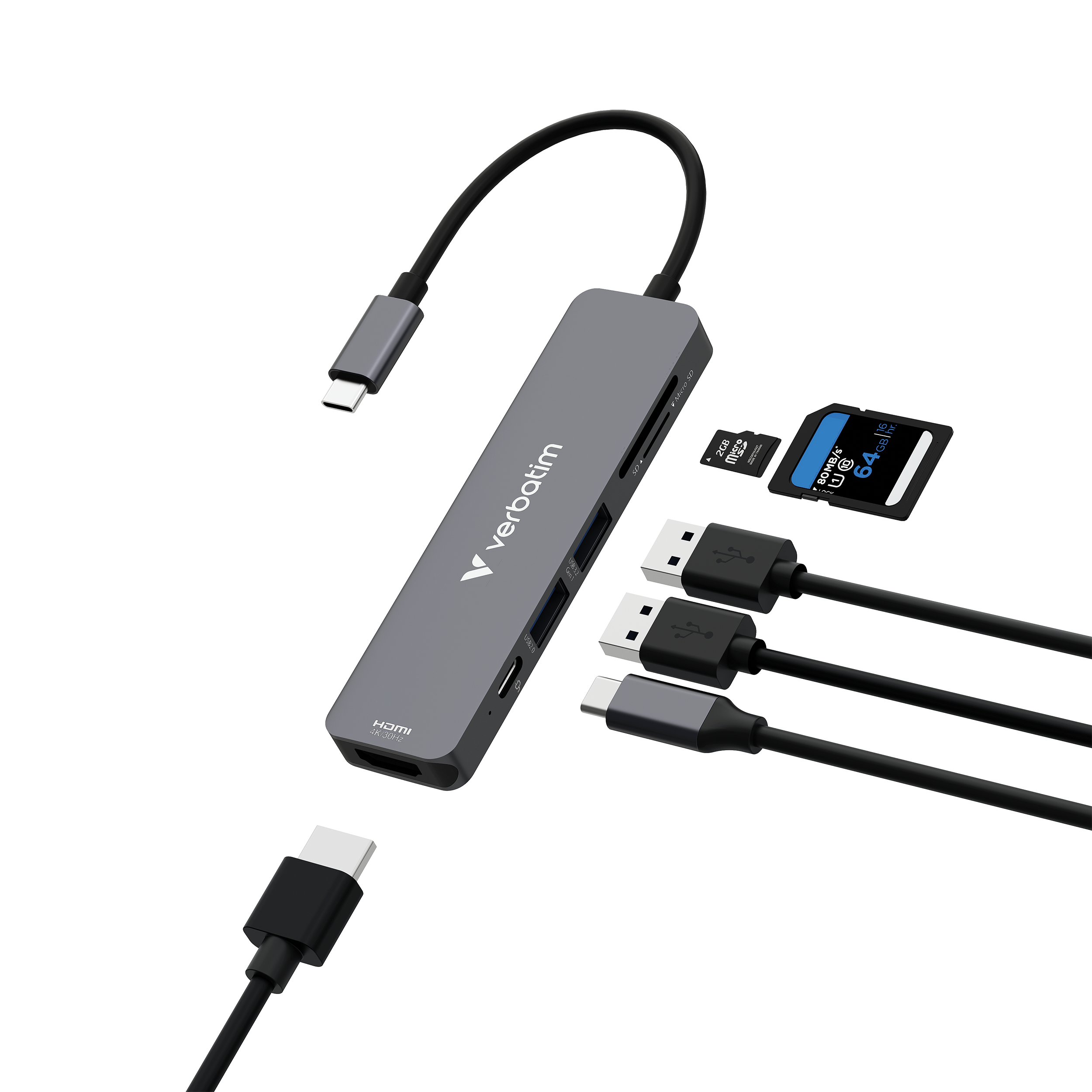 Verbatim Essentials Multiport Hub 6-Port Card Reader