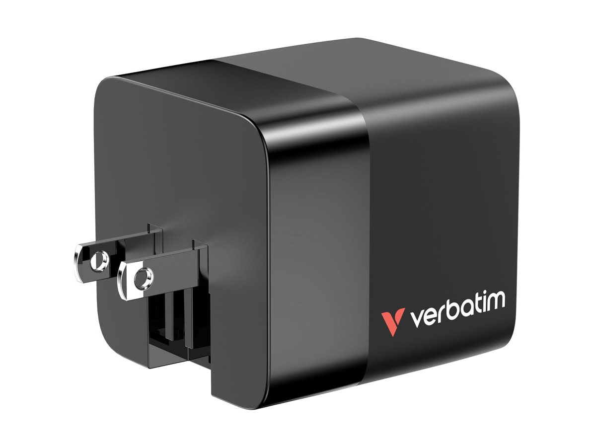 Verbatim GaN Charger 65W 2 Port retr cable US/EU/UK ADP
