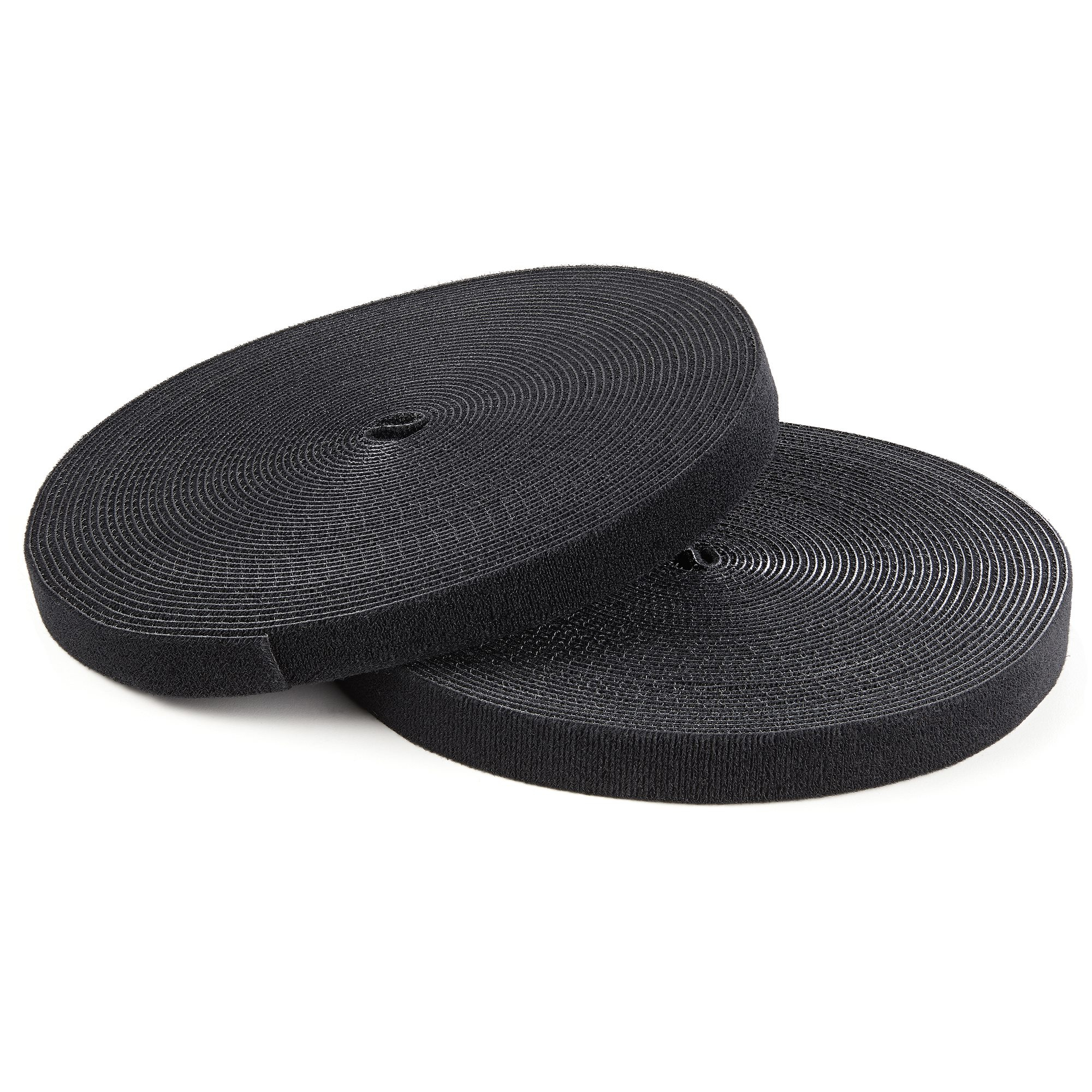 STARTECHCOM HookandLoop Cable Management Tie 25 ft Roll Black CuttoSize Cable Wrap Straps