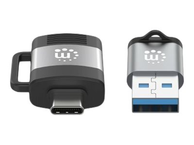 MANHATTAN 2-teiliges Set USB-C auf USB-A-Adapter und USB-A auf USB-C-Adapter USB 3.2 Gen 1 5 Gbit/s 3 A Aluminium schwarz Grau