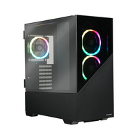 ENERMAX K8 Schwarz ATX Mid Tower Gaming PC-Gehäuse ausgehärtetem Glas inkl. 3 x ARGB PWM 12cm Lüfter - USB3.2 Gen1 und USB3.2 Type C