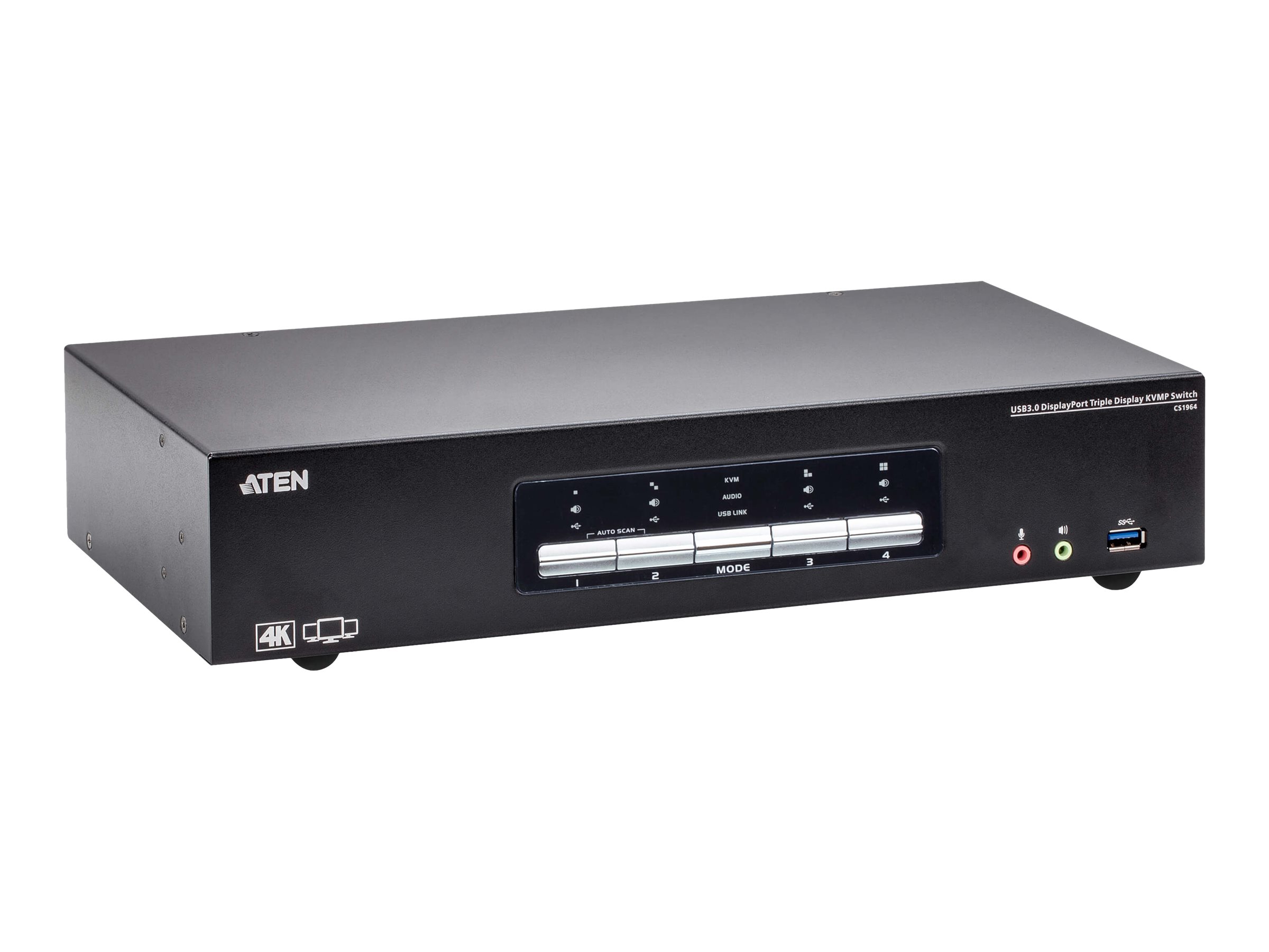ATEN KVM Switch 4P USB30 4K DP Triple View KVMP S