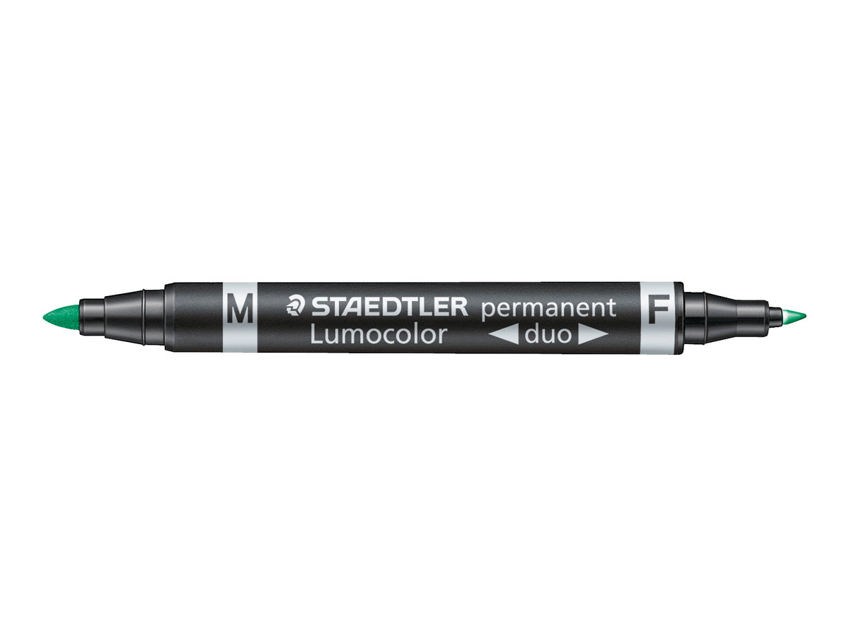 STAEDTLER Lumocolor duo Permanentmarker gruen 0,6 - 1,5 mm, 10 St. STAEDTLER Lumocolor duo Permanentmarker gruen 0,6 - 1,5 mm, 10 St.