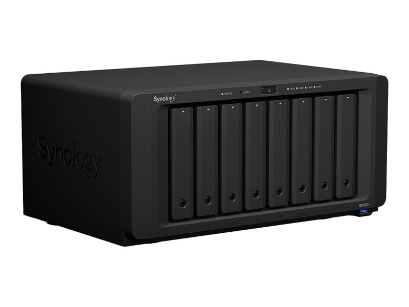 SYNOLOGY DS1821+ 8-Bay NAS AMD Ryzen Embedded V1500B quad-core 2.2GHz 4GB DDR4 up to 32GB 4xUSB 3.2 Gen 1 2xeSATA