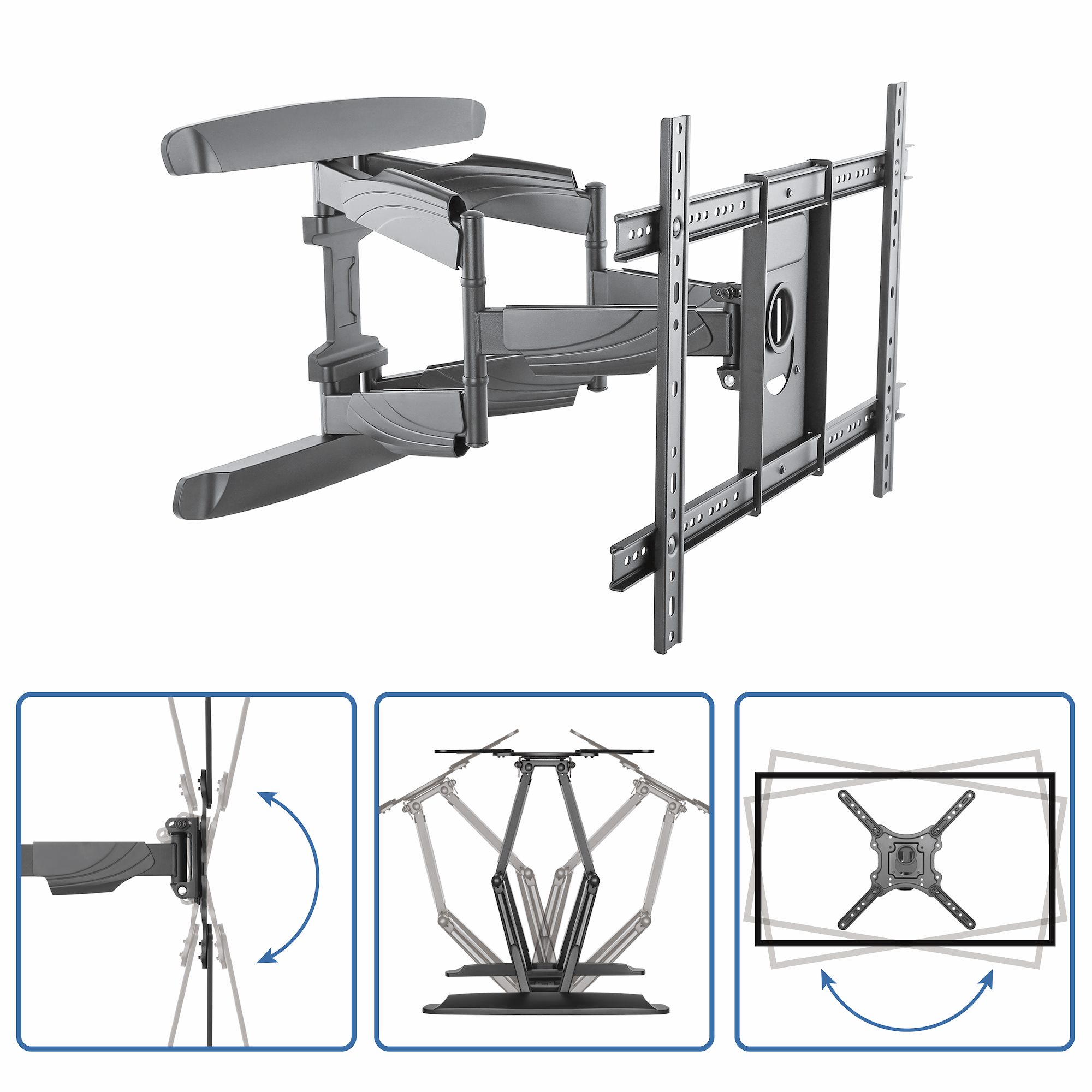 STARTECHCOM TV Wandhalterung Vollbeweglich Heavy Duty StahlUnterstützt 32 bis 70Zoll LED LCD Flachbildfernseher bis zu 45 Kg