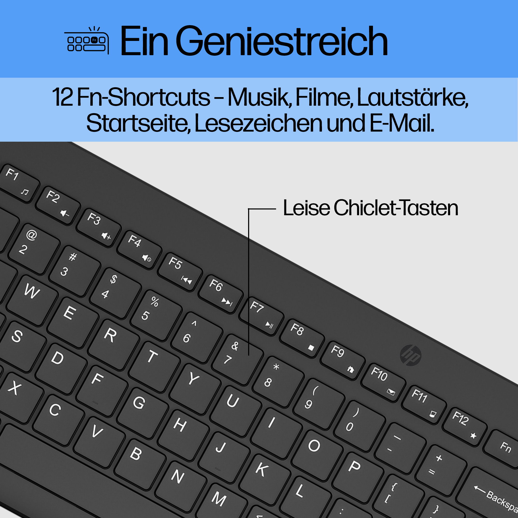 HP 330 Wireless Mouse Keyboard Combination Tastatur und maus set GR P
