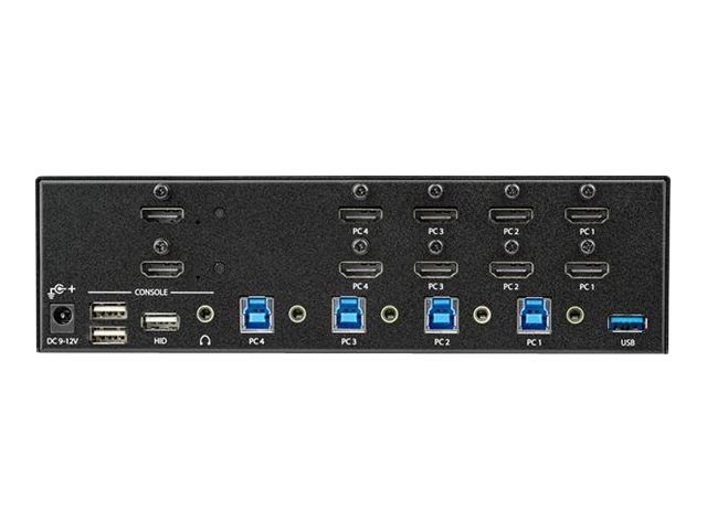 StarTech.com KVM Switch HDMI 4 Port - 4K 30 Hz - KVM Extender für HDMI - KVM HDMI Umschalter - KVM-/Audio-/USB-Switch - 4 Anschlüsse - an Rack montierbar