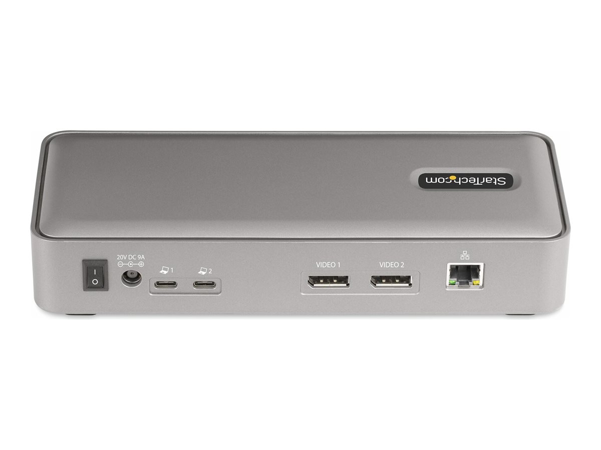 STARTECH.COM Dual Monitor USB-C KVM Dockingstation fur Zwei Laptops 2x 4K DisplayPort Dock/KVM Switch Power Delivery fur zwei Nb