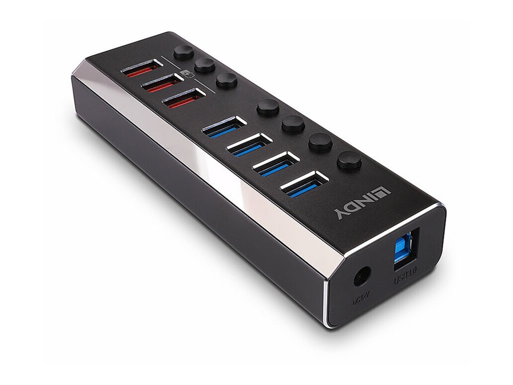 4 Port USB 3.0 Hub mit 3 Schnelladeports