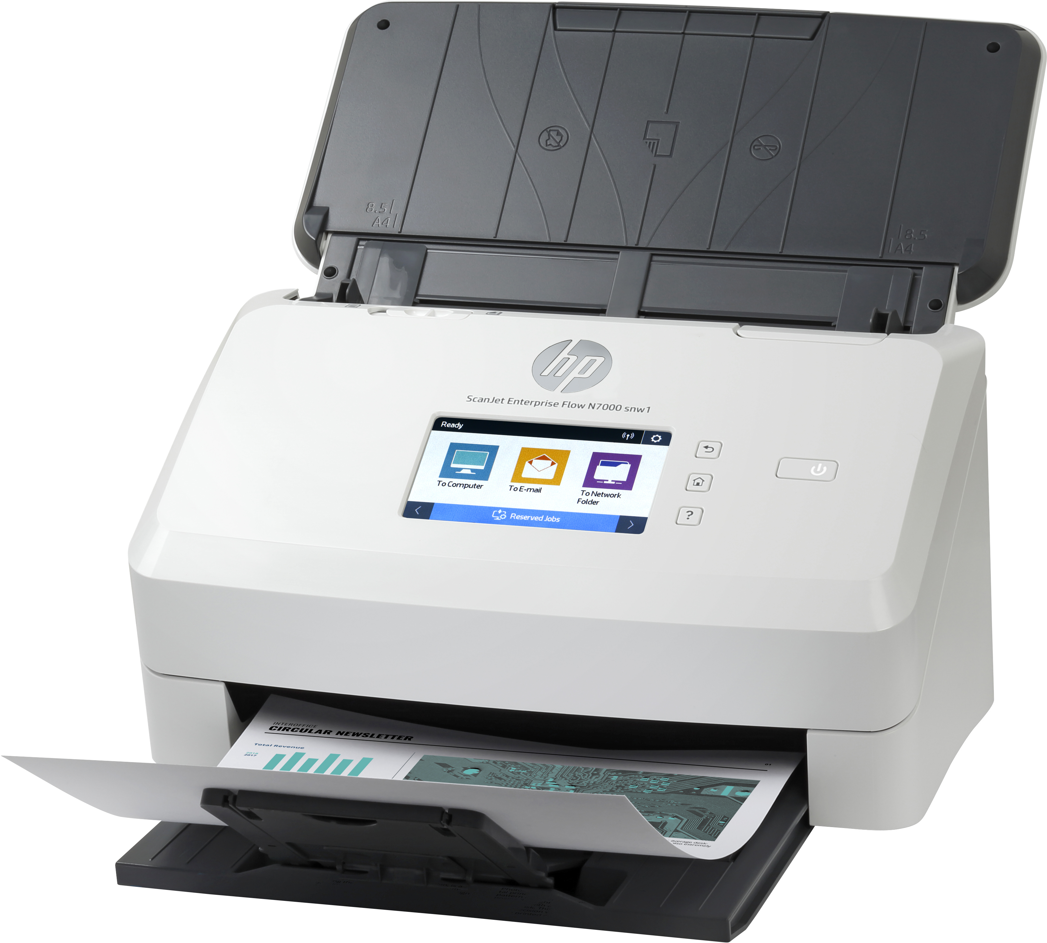 HP ScanJet Enterprise Flow N7000 snw1 Document scanner CMOS CIS Duplex 216x3100mm 600x600dpi 75ppm ADF 80sheets 7500scans LAN WiFi