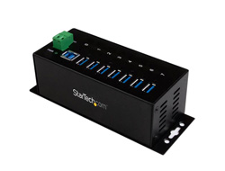 StarTech.com Industrieller 7 Port USB 3.0 Hub mit Überspannungsschutz - USB Hub zur Klemmleisten / DIN-Schienen Montage - Hub - 7 Anschlüsse