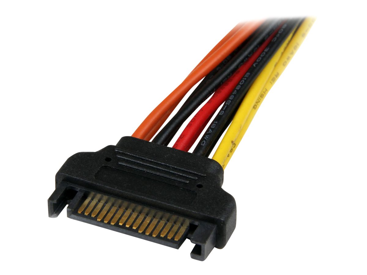 StarTech.com SATA Y-Strom-Adapterkabel mit Verriegelungs Clip 15cm - S-ATA Y Splitter Stromkabel St/Bu - Serial ATA 15pin Y-Adapter - Netz-Splitter - 15.24 cm